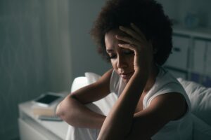woman struggling with alcohol withdrawal symptoms